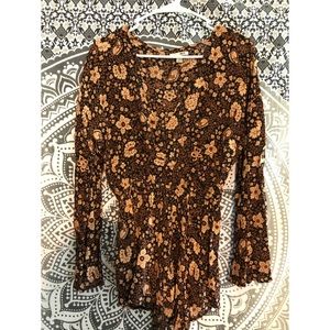 Amuse Society Brown and Tan Romper